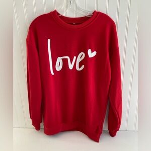 Unknown Brand Woman's LOVE Red Sweatshirt New without tags